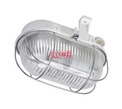 ANCO oval bulkhead light – E27, max. 60 W, IP44, grey