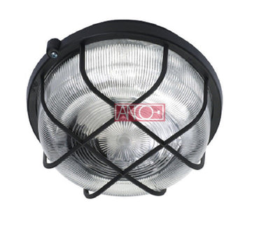 ANCO round plastic lamp – E27, max. 100 W, IP44, black