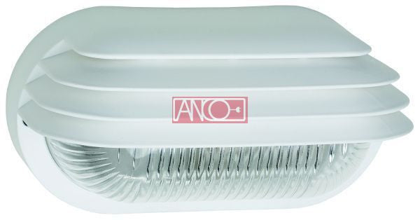 ANCO ovális műanyag lámpa – E27, max. 60 W, IP44, fehér