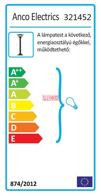 ANCO Cologne kültéri állólámpa – 100 cm, E27, max. 60 W, IP44, fekete