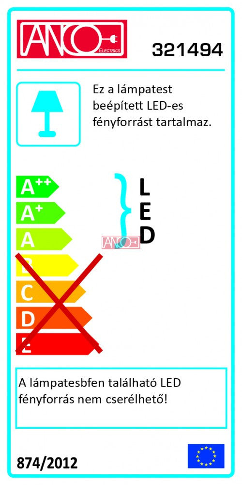 ANCO LED reflektor – 20 W, 1500 lm, 6500 K, IP44, fekete