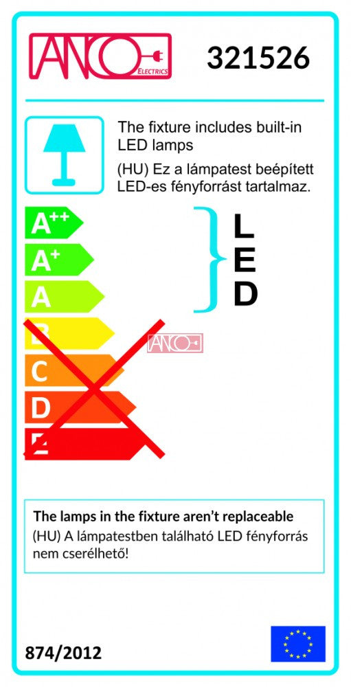ANCO LED mennyezeti lámpa – 12 W, 780 lm, 3000 K, IP20