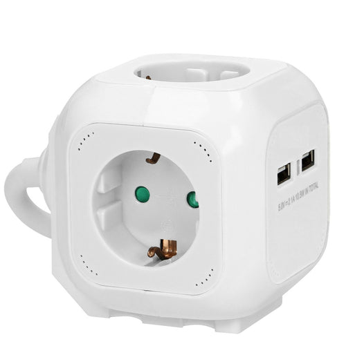 ANCO Cube asztali elosztó 4-es + USB, fehér