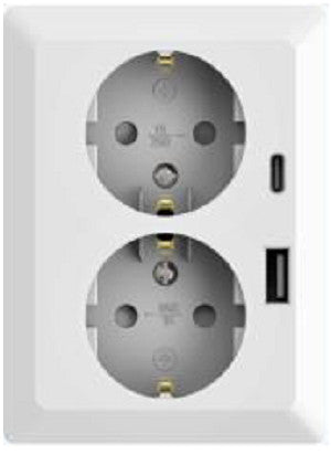 ANCO Olympic 2-es dugalj USB-A + USB-C, fehér