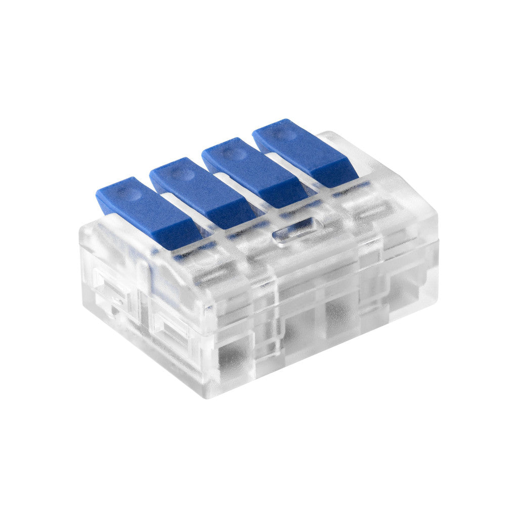 ANCO 4 pólusú vezetékösszekötő, oldható, 4 x 0,75–4 mm², 32 A, 450 V, átlátszó, 4 db