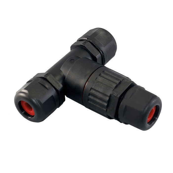 ANCO IP68 T-elosztó kábelösszekötő sorkapoccsal, 5 pólusú, 1,0–2,5 mm², kültéri, fekete