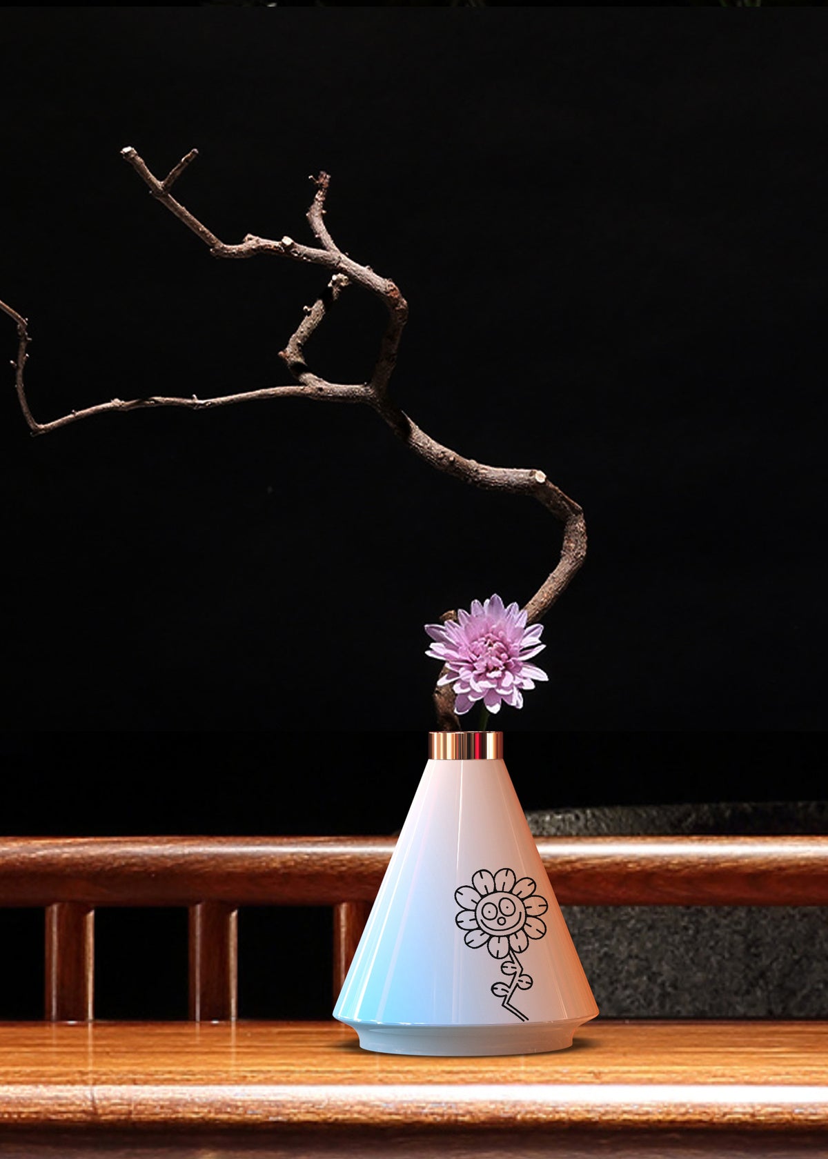 KAITO AF-301 Duftstäbchen- und Blumenvasen-Stimmungsleuchte – akkubetrieben, Tippsteuerung, Farbwechsel