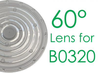 T6228/A0 60° lens for B0320 LED high bay light – fits HB19-150W (Ø320 mm)