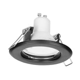 ANCO recessed spotlight frame, fixed, round, GU10/MR16, black