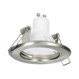 ANCO recessed spotlight frame, fixed, round, GU10/MR16, satin
