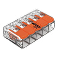 WAGO 221-415 oldható vezetékösszekötő, 5 x 0,2–4 mm², 32 A, 400 V, átlátszó, 5 db