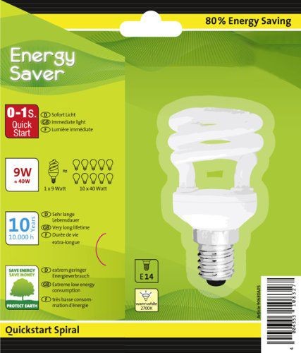 ELH/M-9W Energiesparlampe – E14, 9 W, 2700 K, 10000 h