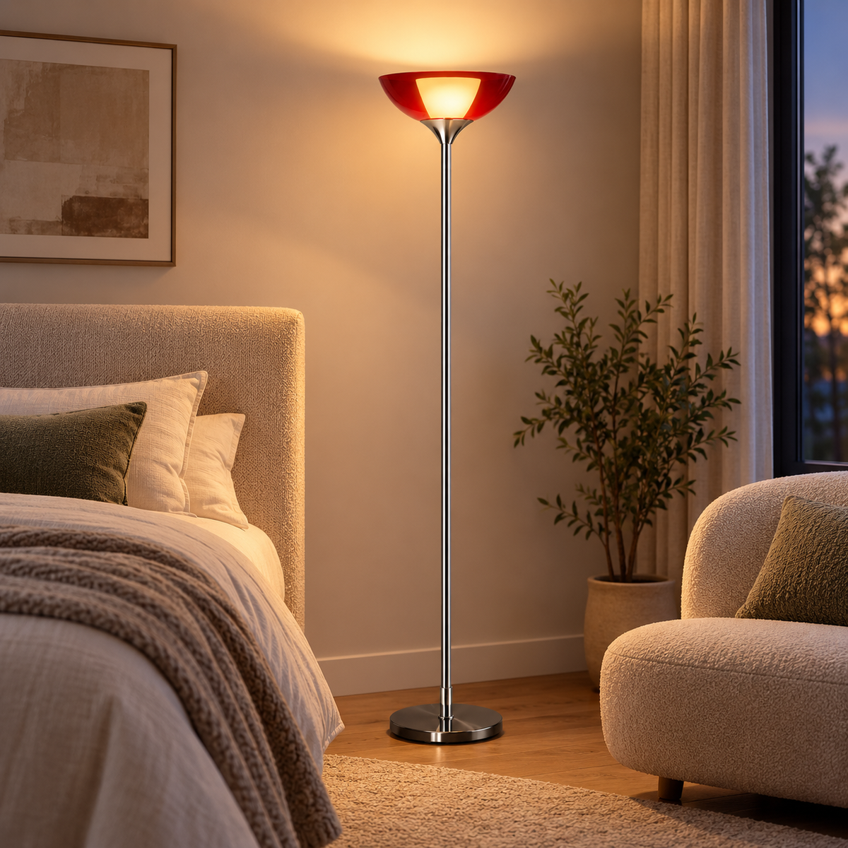 CL-3800F-3 floor lamp – E27, max. 60 W, 230 V, red