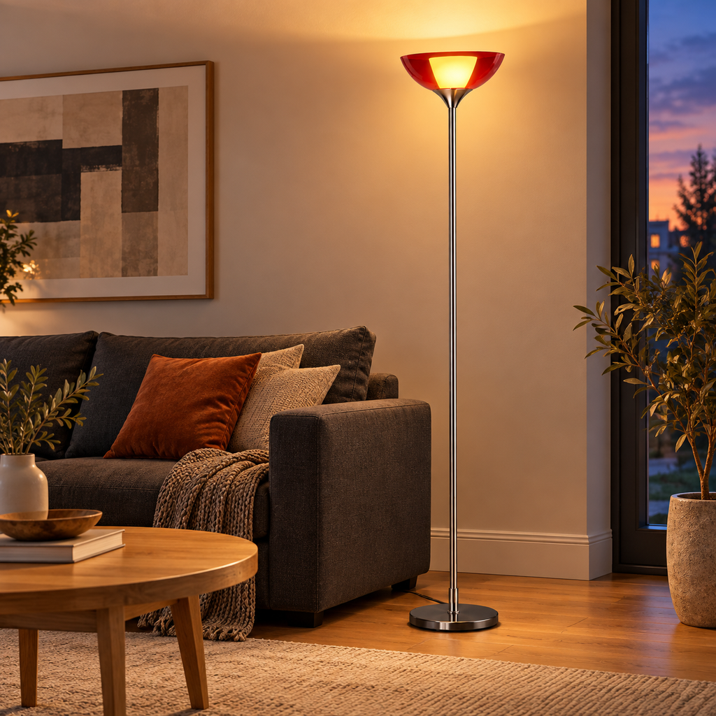 CL-3800F-3 floor lamp – E27, max. 60 W, 230 V, red