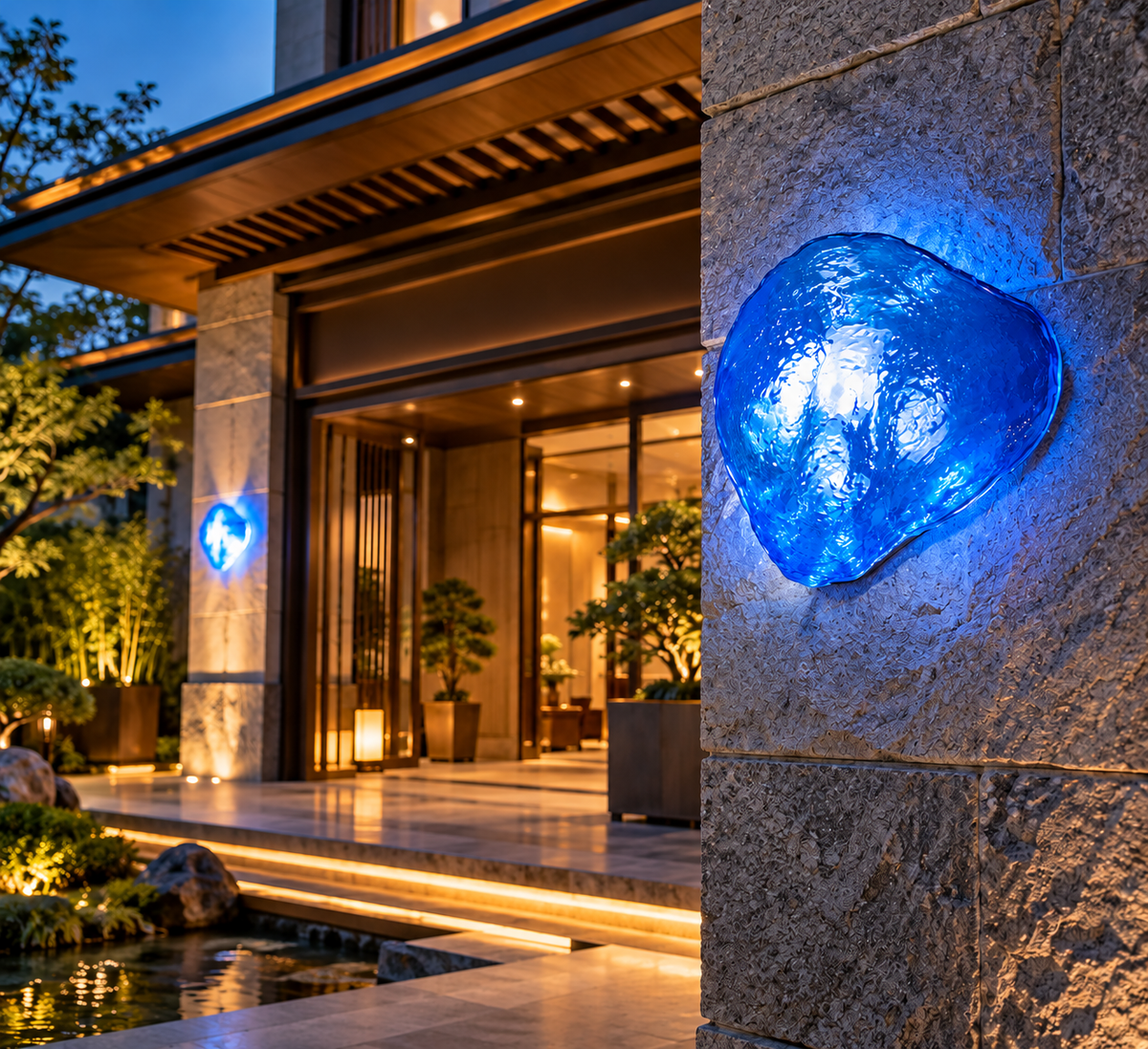 LED Icestone KIT-3 ice stone light – 3×0.8 W LED-G12, blue, outdoor