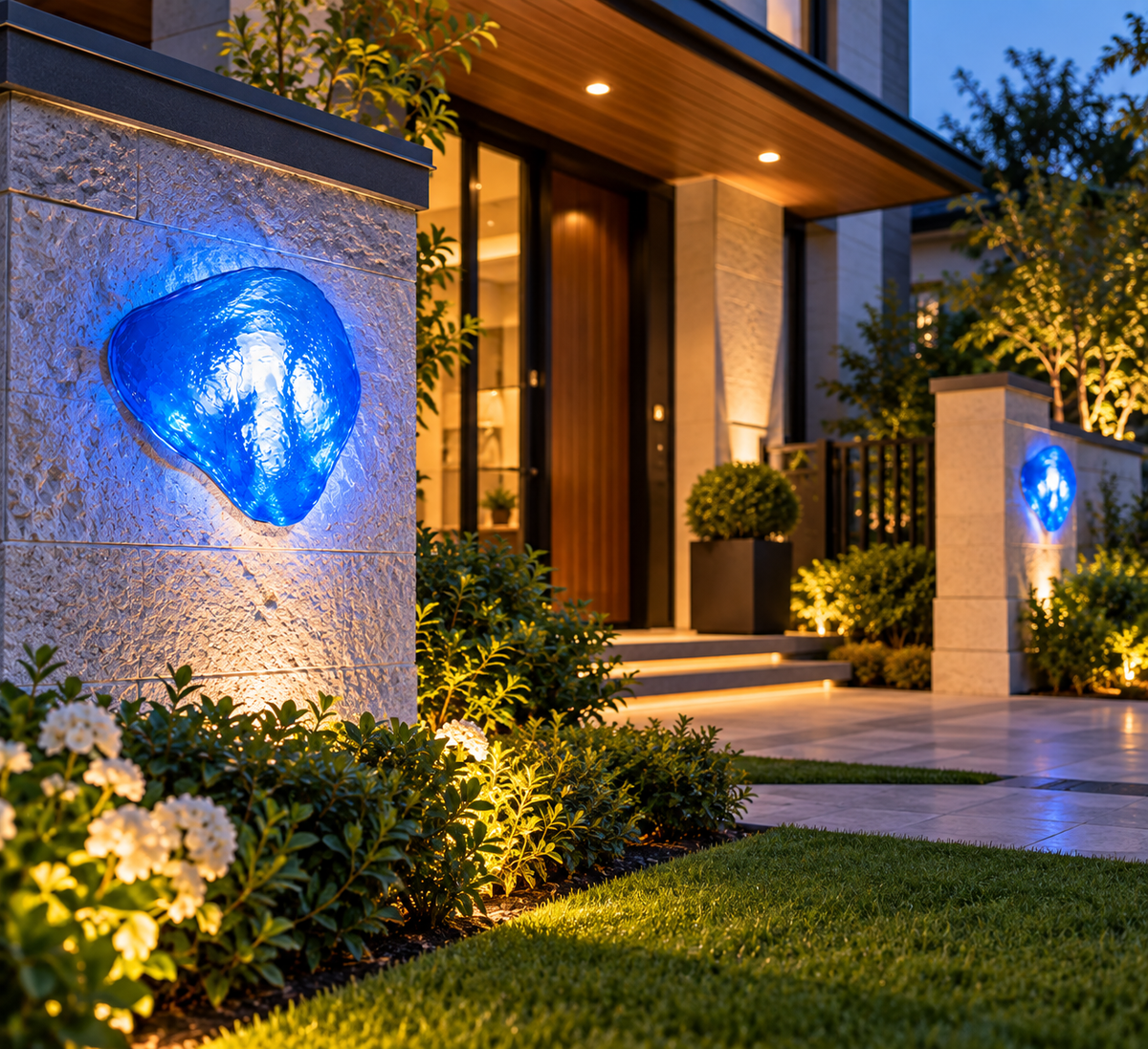 LED Icestone KIT-3 ice stone light – 3×0.8 W LED-G12, blue, outdoor