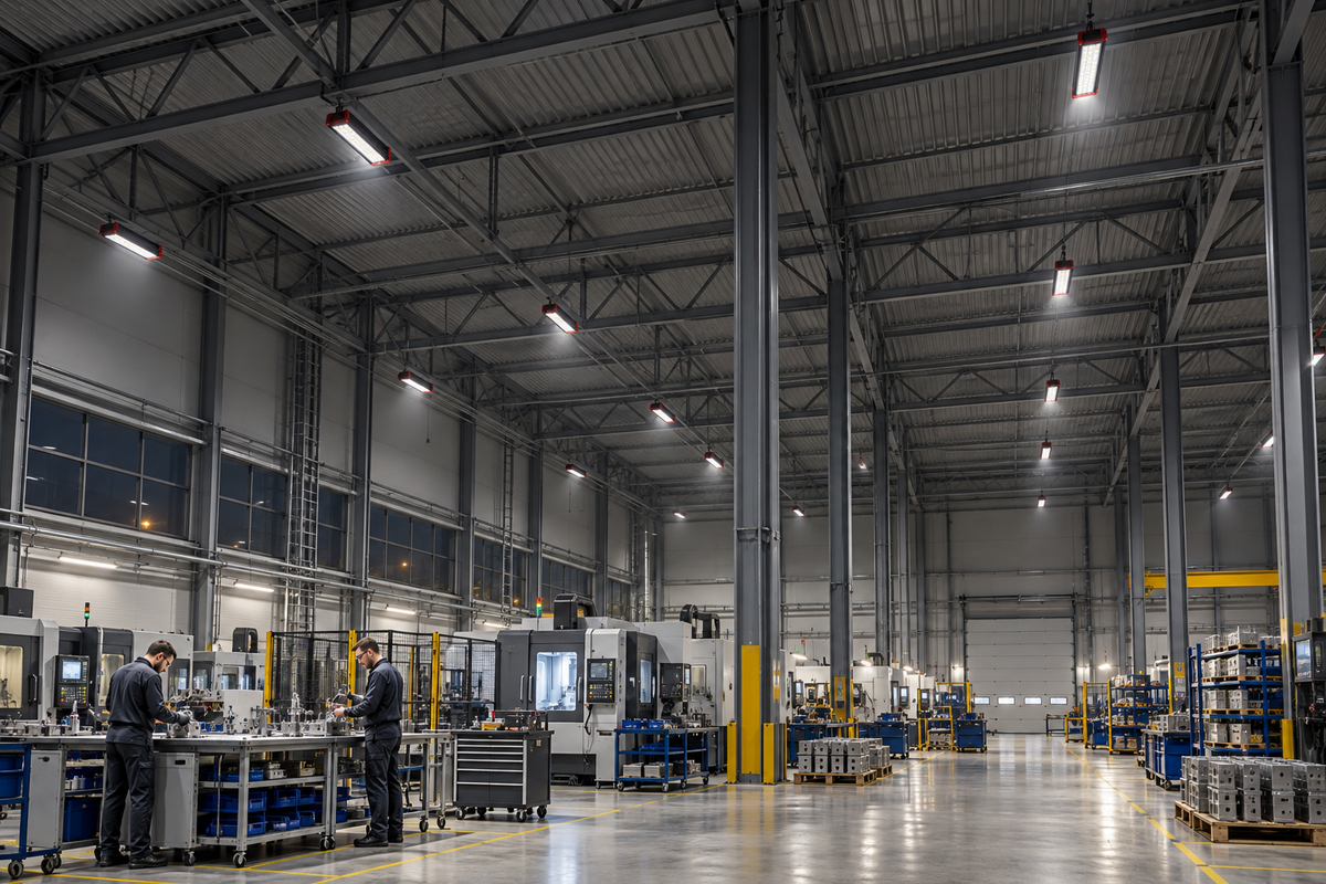 DF-61006 LED high bay light – 60 W, 7800 lm, 5000 K, IP54, built-in motion sensor