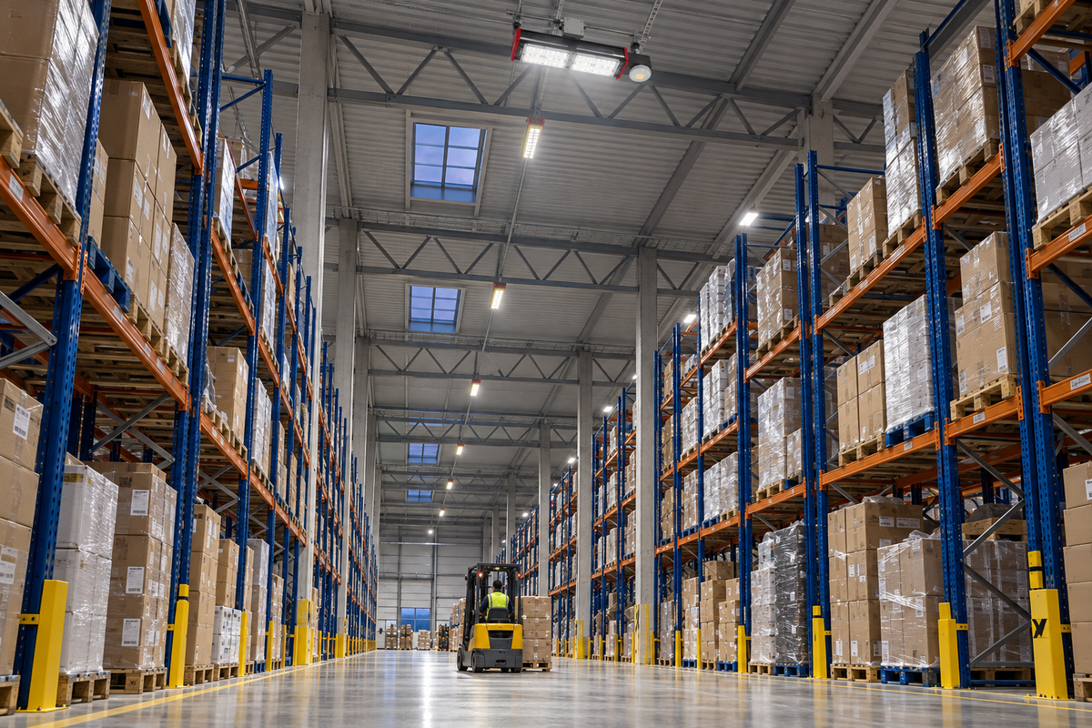 DF-61006 LED high bay light – 60 W, 7800 lm, 5000 K, IP54, built-in motion sensor