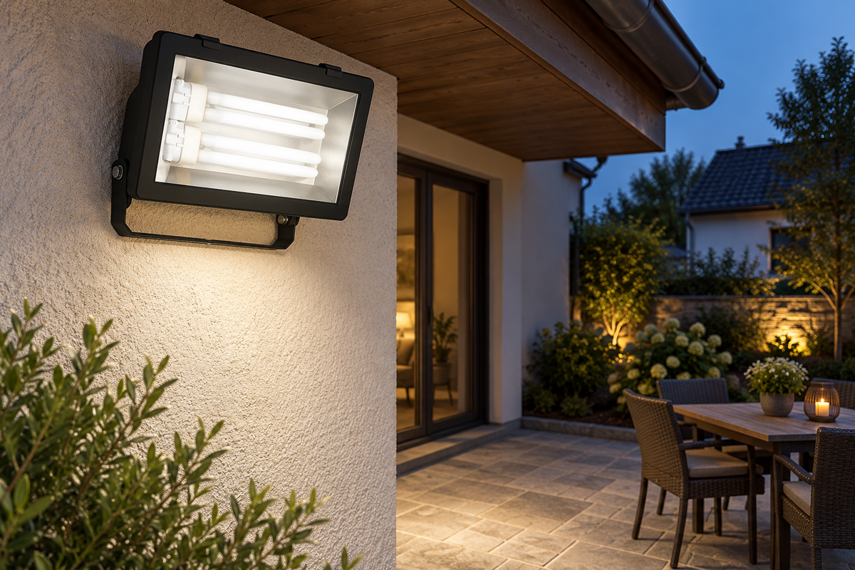 FL-226B outdoor floodlight – black, with lamps and ballast