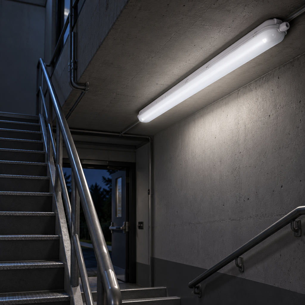 FL7556H2 (EM) por- és páramentes LED lámpatest vészvilágítással – 56 W, 6100 lm, 1500 mm, 4000 K, IP65