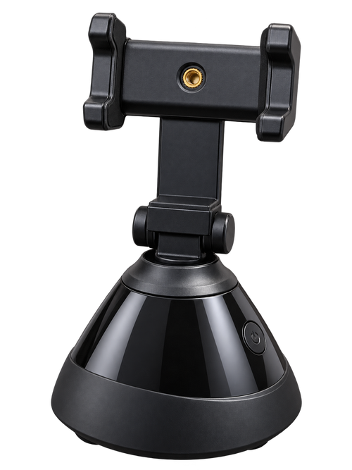 Black automatic face tracking phone holder with smartphone