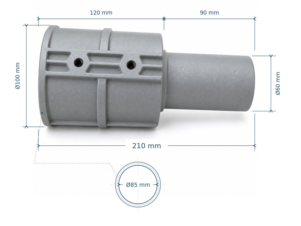 Landlite 12OT841 mounting adapter – dimensional drawing
