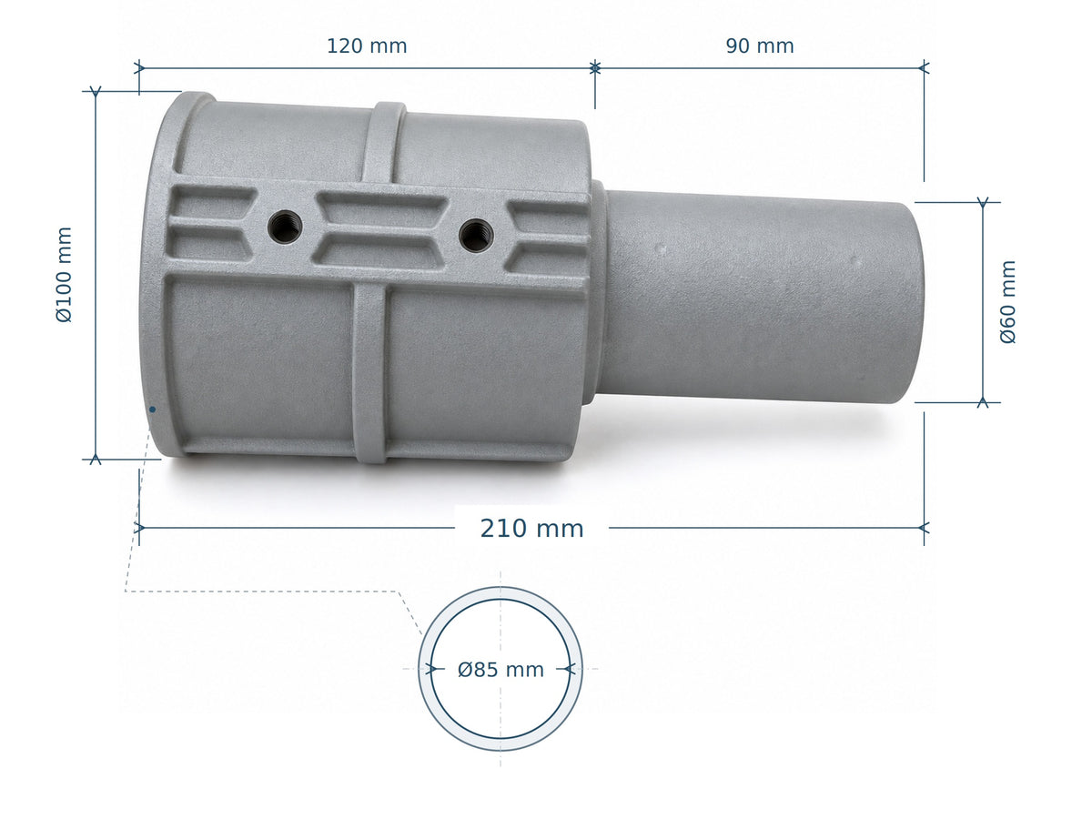 Landlite 12OT841 mounting adapter – dimensional drawing