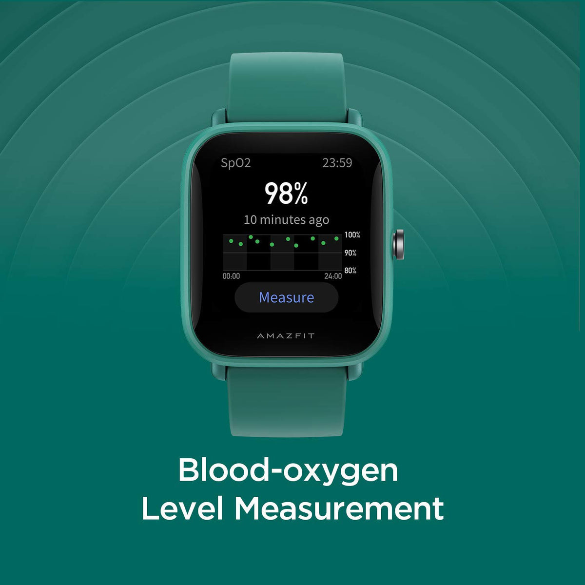Amazfit Bip U okosóra – zöld – véroxigénszint-mérés