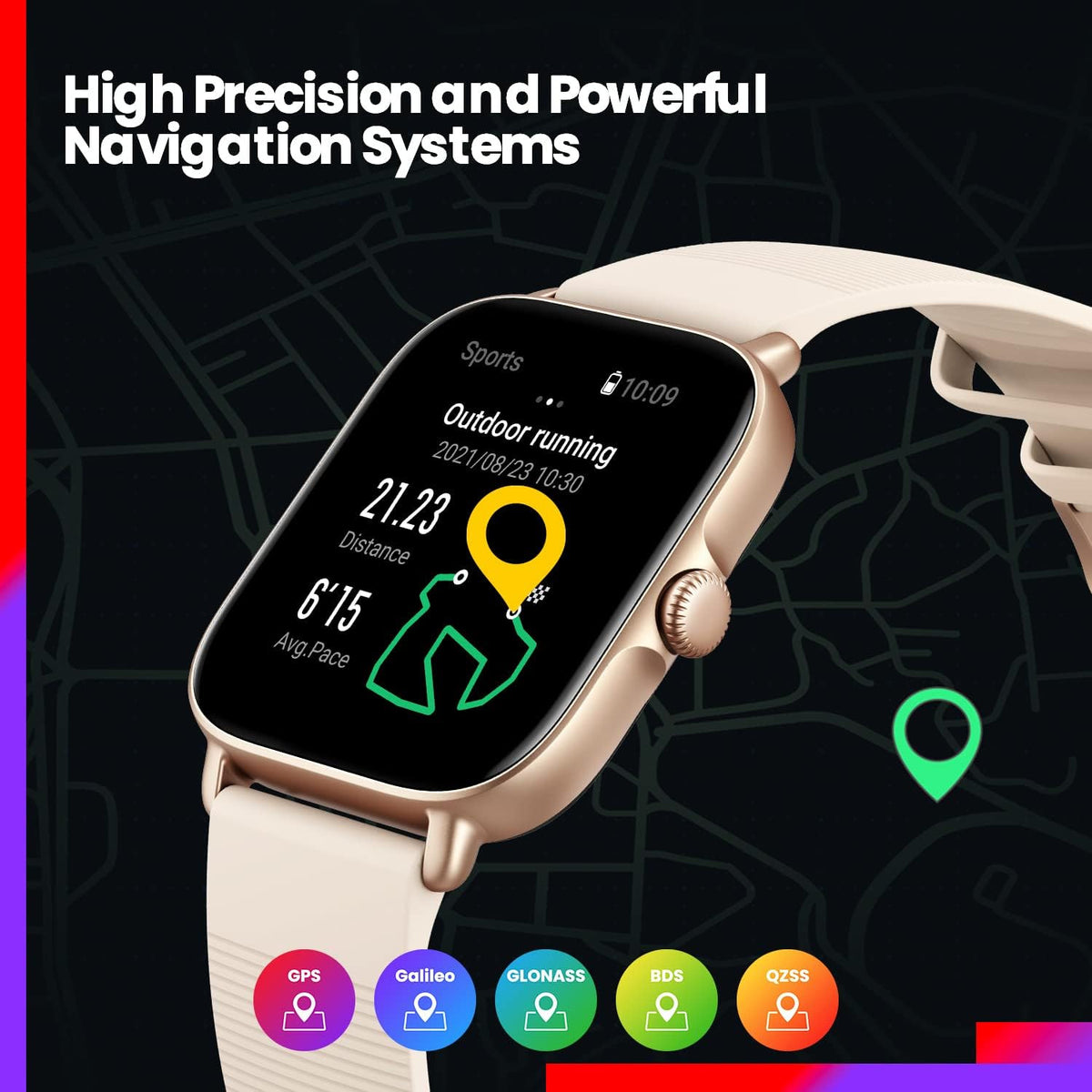 Használt Amazfit GTS 3 okosóra – Graphite Black – pontos navigáció (illusztráció)